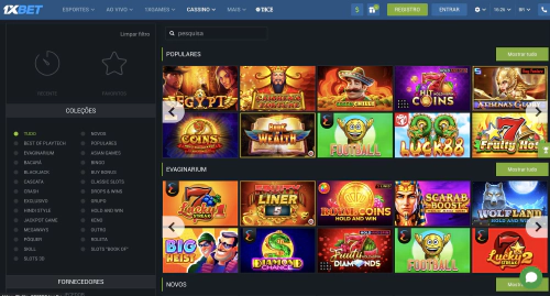 Cassino on-line: caça-níqueis, jogos ao vivo com crupiê, jogos de mesa