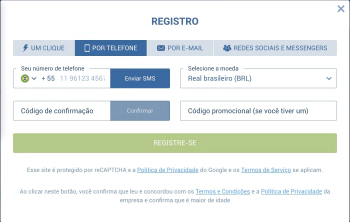 Cadastro por número de telefone celular